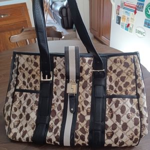 L.a.m.b. large Grantham leopard tote used
